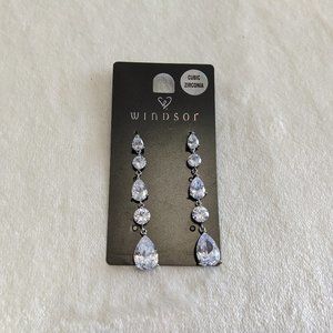 Windsor CZ Sparkle Teardrop Earrings